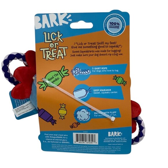 Bark Squeakfarts Rainbow Dog Toy Small/Medium Breed Interactive Plush 10" NEW - Picture 7 of 8